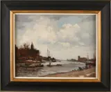 Evert Moll, Rivier gezicht, Olieverf op linnen