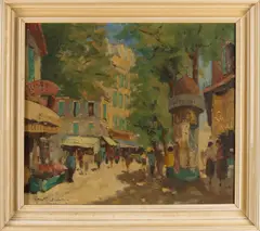 Hans Molenaar, Stadsgezicht Parijs, Olieverf op linnen
