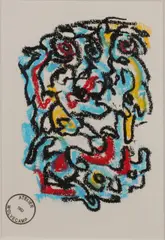 Theo Wolvecamp, Abstracte compositie, Pastel op papier