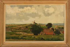 Derk Wiggers, Zomers landschap, Olieverf op paneel