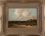 Arie Witjens, Duingezicht met vrouw, Olieverf op paneel