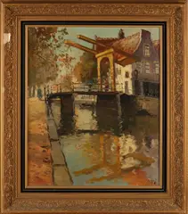 C. de Bruin Jr., Dorpsgezicht, Olieverf op linnen