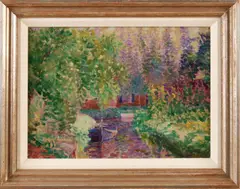 H. Schut, Landschap, Olieverf op panel 26x35 cm in goede staat