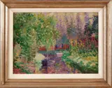 H. Schut, Landschap, Olieverf op panel 26x35 cm in goede staat
