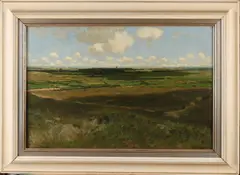 Derk Wiggers, Panoramisch landschap, 1904, Olieverf op linnen (craqule)