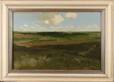 Derk Wiggers, Panoramisch landschap, 1904, Olieverf op linnen (craqule)