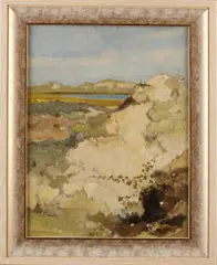 A. Blok v. d. Velden, Texel, Olieverf op paneel