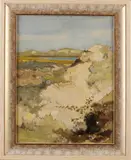A. Blok v. d. Velden, Texel, Olieverf op paneel