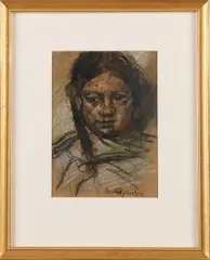 Suze Robertson, Portret, Gemengde techniek op papier