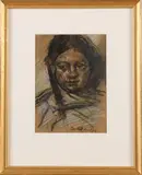 Suze Robertson, Portret, Gemengde techniek op papier