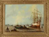 Wim Bos, Rotterdamse haven met driemaster