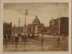 W. Sewohl, Berlin unter der Linden, Ets op papier