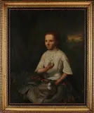 William Etty, Portret, Olieverf op linnen bedoeking en craqulee en lichte beschadeging.88x72 cm
