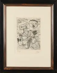 Asger Jorn, Figuren compositie, Ets op papier