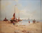 P. Renard, Bomschuit op strand