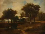 Herman Rijkelijkshuijsen, Hollands bosgezicht, Olieverf op paneel