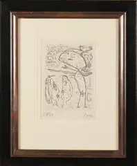 Asger Jorn, Stranger in village, Ets op papier