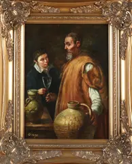 W. Burger, Twee figuren aan het wijnproeven