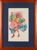 R. Nelissen, Surrealistische duivel figuur, 1972, Aquarel op papier