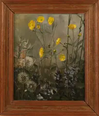 Monogram C.V., Wilde bloemen, Olieverf op paneel
