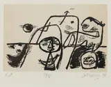 Guillaume Corneille, Figuren, 1998, Lithografie op papier