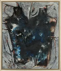 Jan Burssens, Twee torso's, Mixed media op linnen