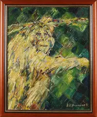 J.J. Hovener, Orang Oetan, 1967, Olieverf op linnen
