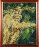 J.J. Hovener, Orang Oetan, 1967, Olieverf op linnen