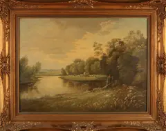 Oskar Buker, Duits landschap, Olieverf op linnen