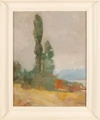 E. A. Maurer, Zwitsers landschap, Olieverf op linnen