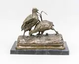 Patrijzen by Groot bronzen figuur op zwart marmeren basement, Groot bronzen figuur op zwart marmeren basement, sold Apr 2020