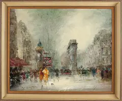 Jan Bévort, Stadgezicht Parijs, Olieverf op linnen