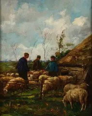 Cornelis Koppenol, Schaapskooi, Olieverf op linnen