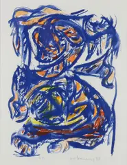 Theo Wolvecamp, Abstracte compositie, 1988, Lithografie op papier