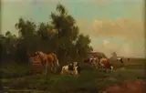 C. Verschuur, Hollands landschap, Olieverf op linnen