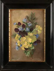 Boeket wilde bloemen by Maria Kistler, 1928, Olieverf op paneel, sold Jan 2020