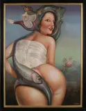 Johannes Garst, Surrealistisch figuur, Olieverf op linnen