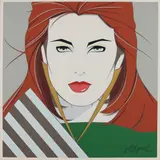 Patrick Nagel, Dame met rood haar, Lithografie op papier