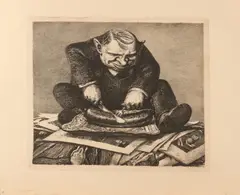 A. Paul Weber, Was heisst hier Kunst, Ets op papier
