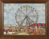 Wim Meijer, Kermis, 1980, Olieverf op paneel