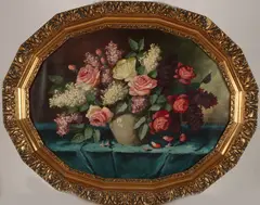 A. Höppner, Vaas met rozen, Olieverf op linnen op paneel