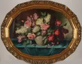 A. Höppner, Vaas met rozen, Olieverf op linnen op paneel