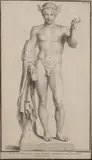 17e - 18e Eeuwse gravure van Apollo, Apollo, 17e - 18e Eeuwse gravure van Apollo