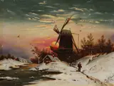 M. Poltrock, Wintergezicht, Olieverf op paneel