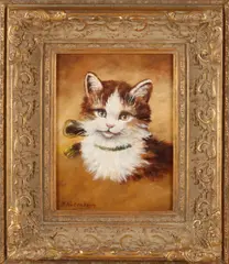 Bert Noteboom, Poes met lint, 1941, Olieverf op paneel