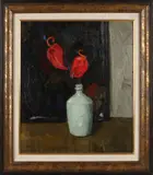 G. van Duffelen, Flamingoplant in vaas, Olieverf op linnen
