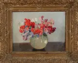 Alb. B.J. Mulder, Vaas met bloemen, Olieverf op linnen