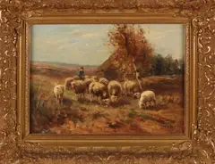 Piet Bouter, Coming sheep, Olieverf op linnen