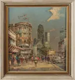 Horst Miesler, 50er Jaren Duits stadsgezicht, 1934, Olieverf op linnen