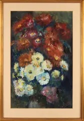 Abigael von der Willigen, Vaas met bloemen, Aquarel op papier